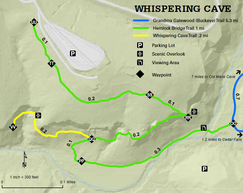 Whispering Cave Trail Map