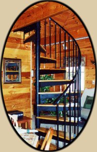 SPIRAL STAIRWAY TO LOFT BEDROOM