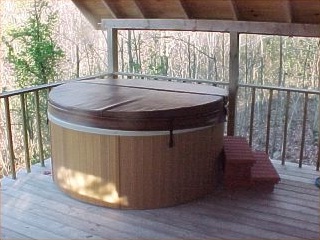 The View cabin hot tub