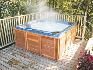 Relax in the 6 person Hot Tub