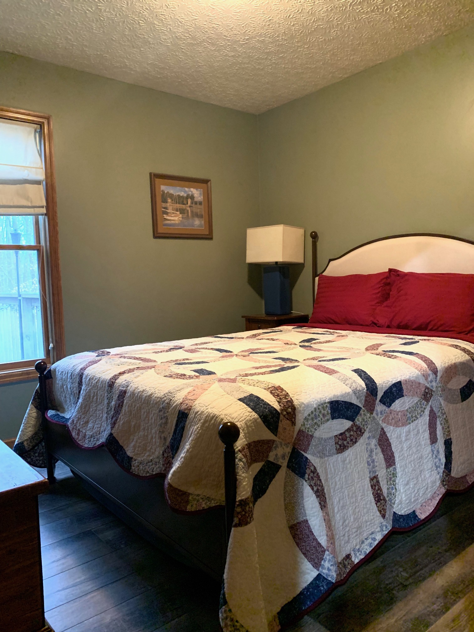 Queen bed in the master bedroom