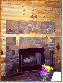 Lazy hollow Cabin fireplace