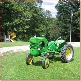 tractor in garden