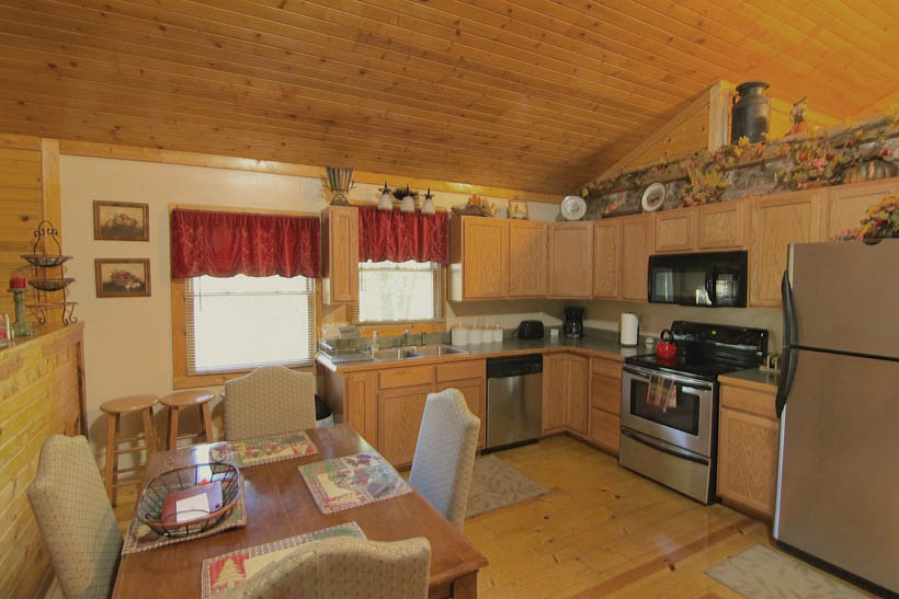 big oak cabin kitchen
