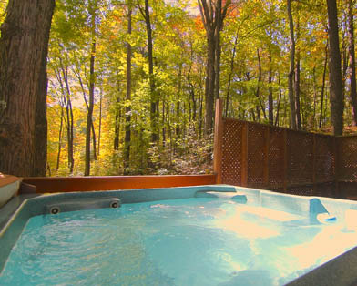 big oak cabin hot tub