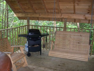 The trail cabin deck