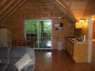 The trail cabin interior view