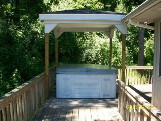 Covered hot tub