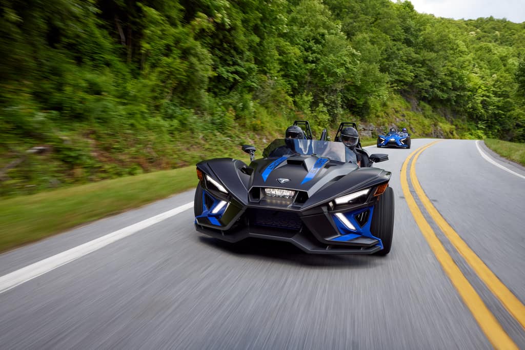Slingshot car on road