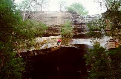 Rappelling in Hocking hills