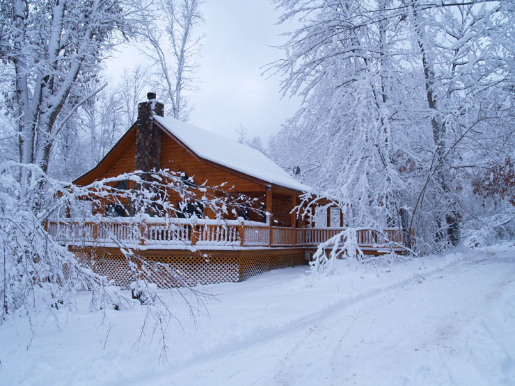 Shamrock Cabin in winter