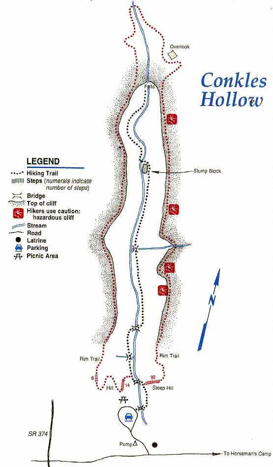 Conkles Hollow Trail Map Conkle's Hollow Hiking Trail