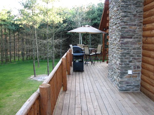 BBQ on the wraparounf deck at the Merlot, a destination getaway in the Hocking Hills