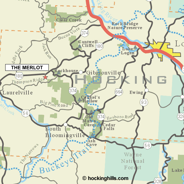 The Merlot Cabin map