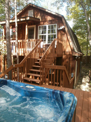 The treehouse hot tub