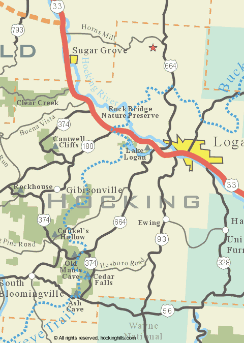Walnut Valley Cabin map